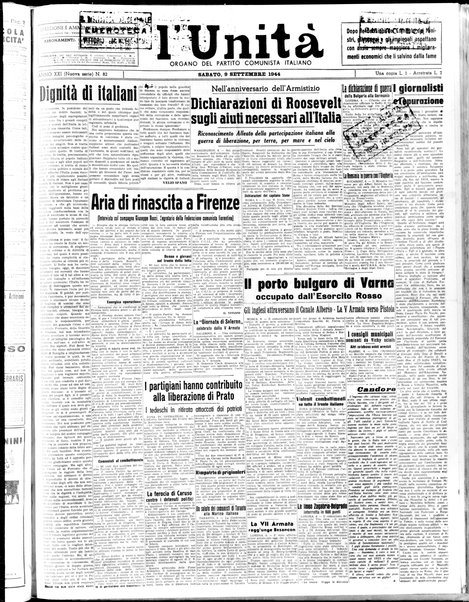 L'Unità : organo centrale del Partito comunista italiano